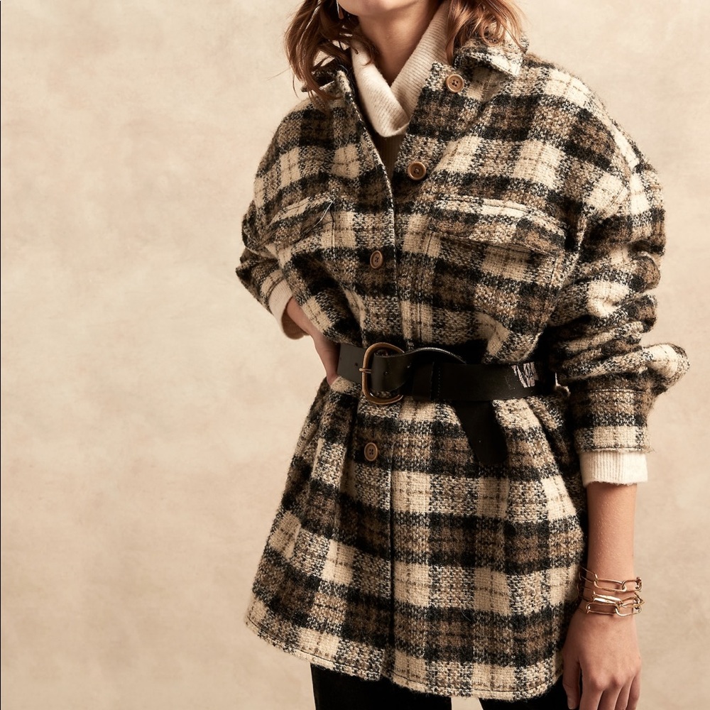 Banana Republic Oversized Italian Bouclé Shacket XS